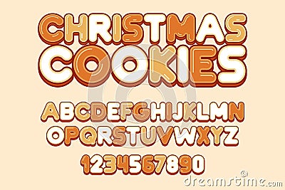 Christmas Cookie font Vector Illustration