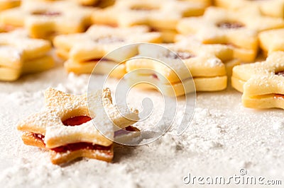 Christmas cookie stars fresh baked gingerbread Stock Photo