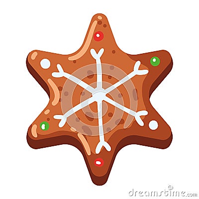 christmas cookie sweet snowflake Vector Illustration