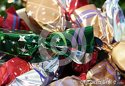 Christmas cookies in cellophane Stock Photo