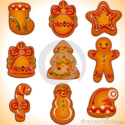 Christmas cookies. set Vector Illustration