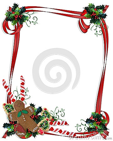 Christmas Cookies and treats Border Stock Photo