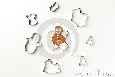 Christmas cookies various shape cutter Stock Photo