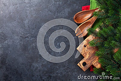 Christmas cooking table Stock Photo