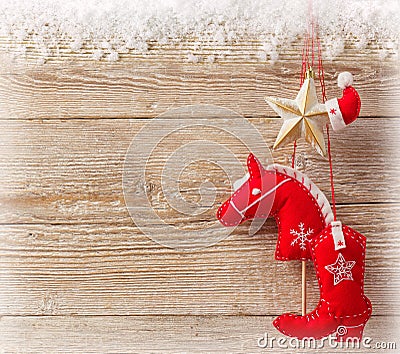 Christmas cowboy background Stock Photo