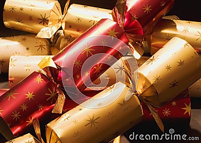 Christmas Crackers Stock Photo