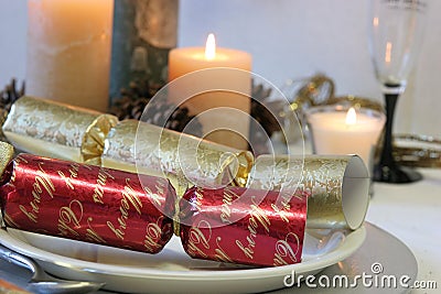 Christmas Crackers Stock Photo