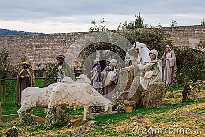 Christmas crib in Assisi Editorial Stock Photo
