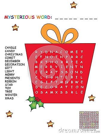 Christmas crossword for children Stock Photo