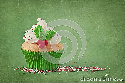 Christmas cup cake Stock Photo