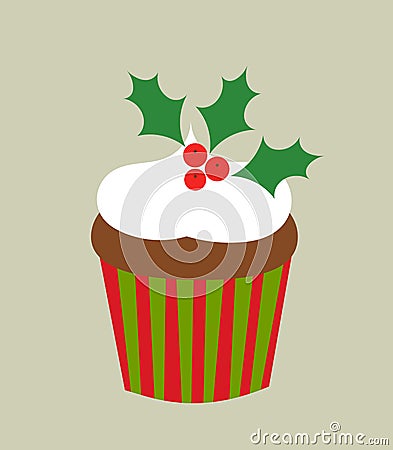 Christmas cupcake vector Vector Illustration