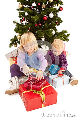 Christmas - Cute young girls Stock Photo