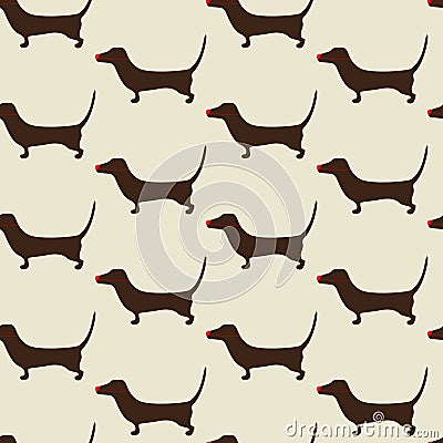 Christmas dachshund Pattern Vector Illustration