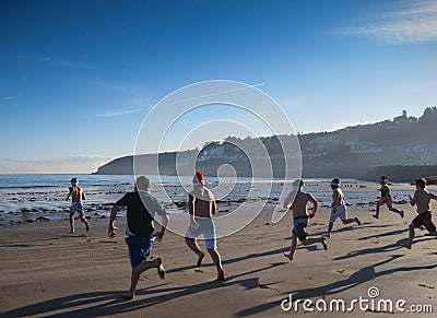 The Christmas day swim at Ardmore beach Editorial Stock Photo