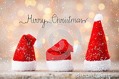 Christmas decor with angel santa hat. Vintages background Stock Photo