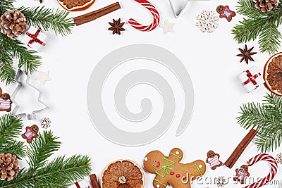 Christmas decor on white background Stock Photo