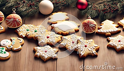 Christmas decorated cookies Stock Photo