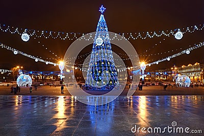 Christmas decoration Belarus Minsk 2016-2017 Editorial Stock Photo