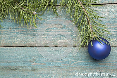 Christmas Decoration Over Wooden Background. Stock Photo