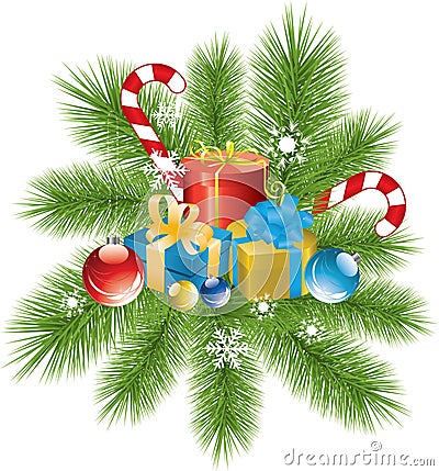 Christmas decoration and gifts Vector Illustration