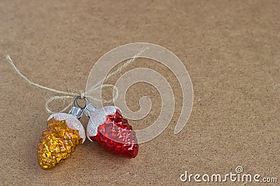 Christmas decoration glass pine cones Stock Photo