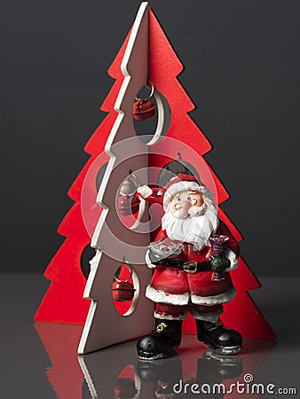 Christmas decoration on gray background Stock Photo