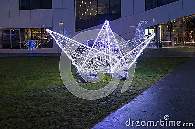 Christmas decoration at Grunwald place in Gdynia, Poland. Editorial Stock Photo