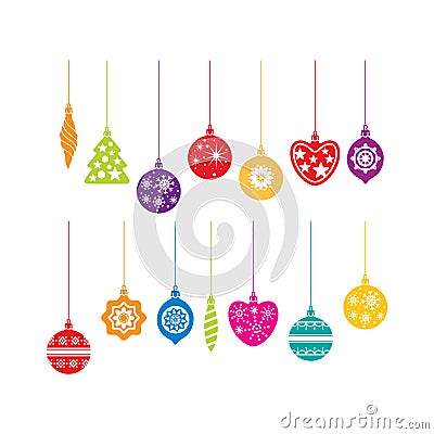 Christmas decoration icons Vector Illustration