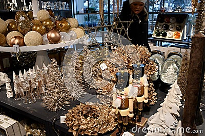 CHRISTMAS DECORATION ITEM SALE IN ILLUM BOLIG HUS Editorial Stock Photo