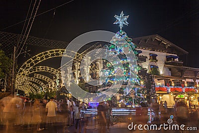 Christmas Decoration at Night Gramado Editorial Stock Photo