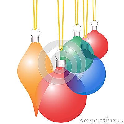 Christmas Decoration Ornaments Translucent Set Vector Illustration