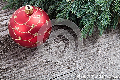 Christmas decoration over wooden background Stock Photo