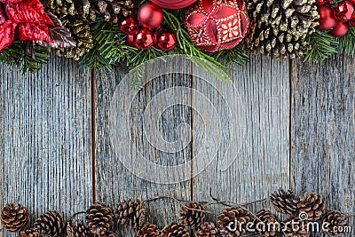 Christmas Decoration Over Wooden Background Stock Photo