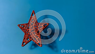 Christmas decoration with red, glittering Christmas star Stock Photo