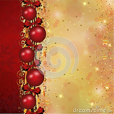 Christmas decoration in red and gold stripes Stock Photo