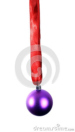 Christmas decoration with ribbon and bauble Stock Photo