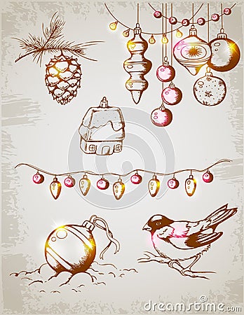 Christmas decorations Vector Illustration