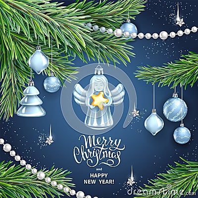 Christmas decorations angel 2020 Vector Illustration