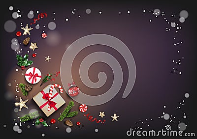 Christmas decorations and balls Vector Illustration