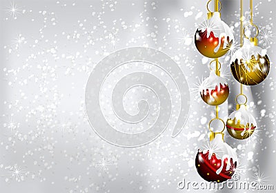 Christmas Decorations border background Vector Illustration