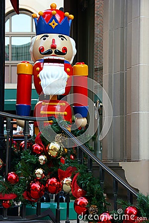 Christmas decorations and Nutcracker Stock Photo