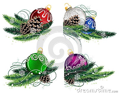 Christmas decorations set Vector Illustration