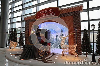 ?Christmas decorations at shopping mall, Hong Kong Dec 2 2023 Editorial Stock Photo