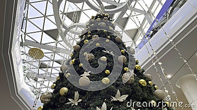 Christmas decorations and Christmas tree in Florya Aqua Shopping Center. Editorial Stock Photo