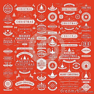 Christmas decorations vector design elements Vector Illustration