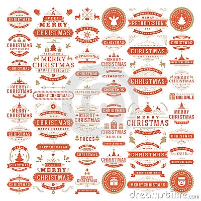 Christmas decorations vector design elements Vector Illustration