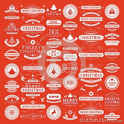 Christmas decorations vector design elements Vector Illustration