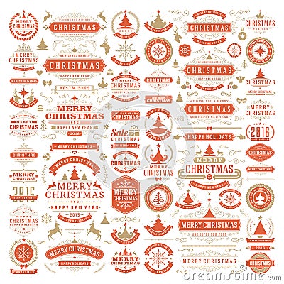 Christmas decorations vector design elements Vector Illustration