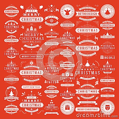 Christmas decorations vector design elements Vector Illustration