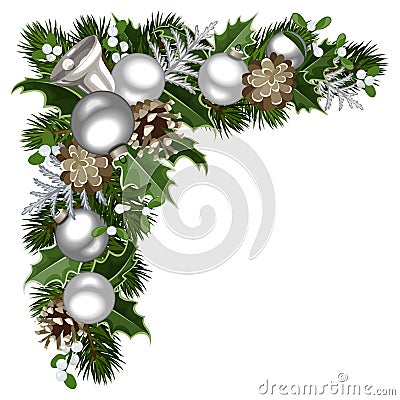 Christmas decorative corner. Vector illustration. Vector Illustration